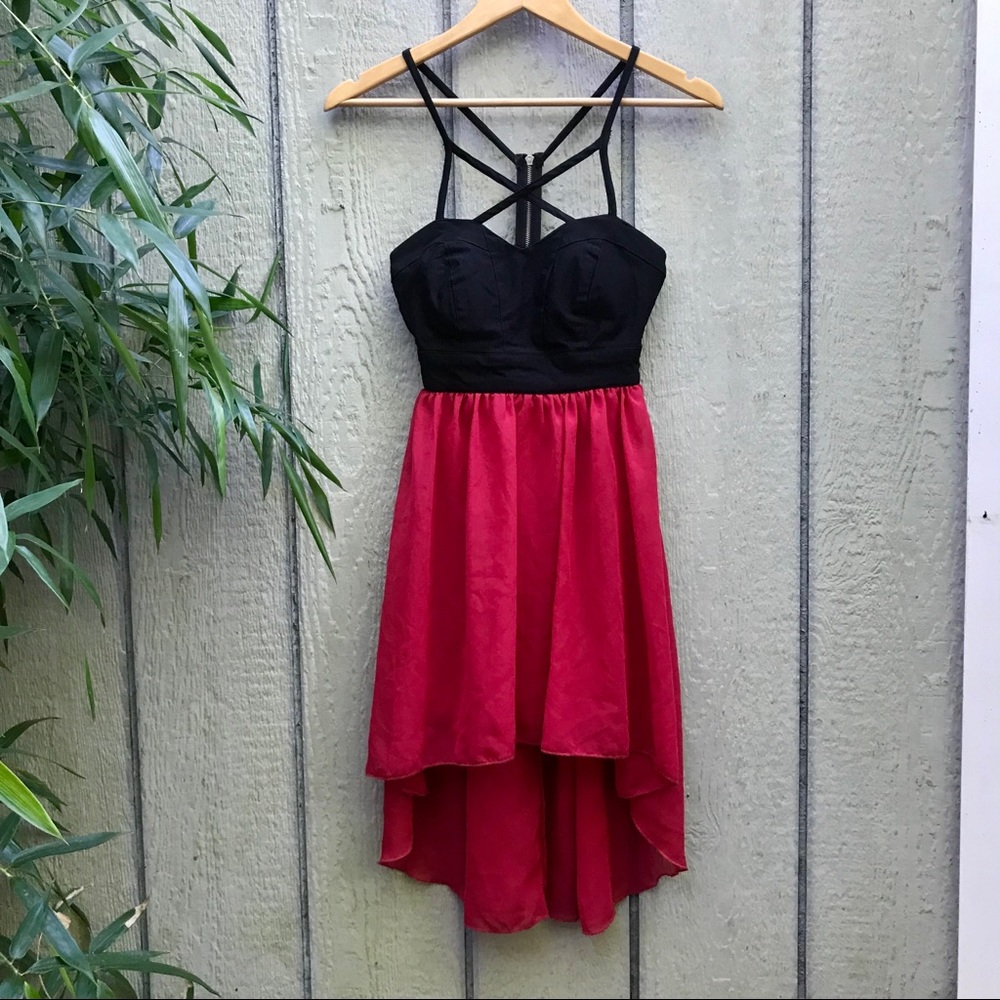 Body Central caged strappy empire mini dress